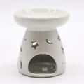 Lrg Classic White Oil Burner - Moon & Star